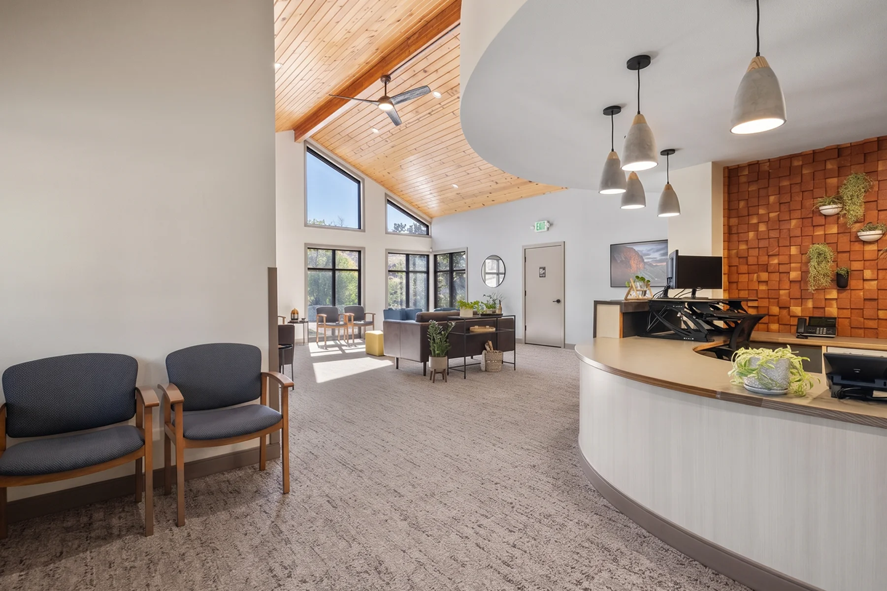The reception desk and waiting area at Smith Brothers Dental